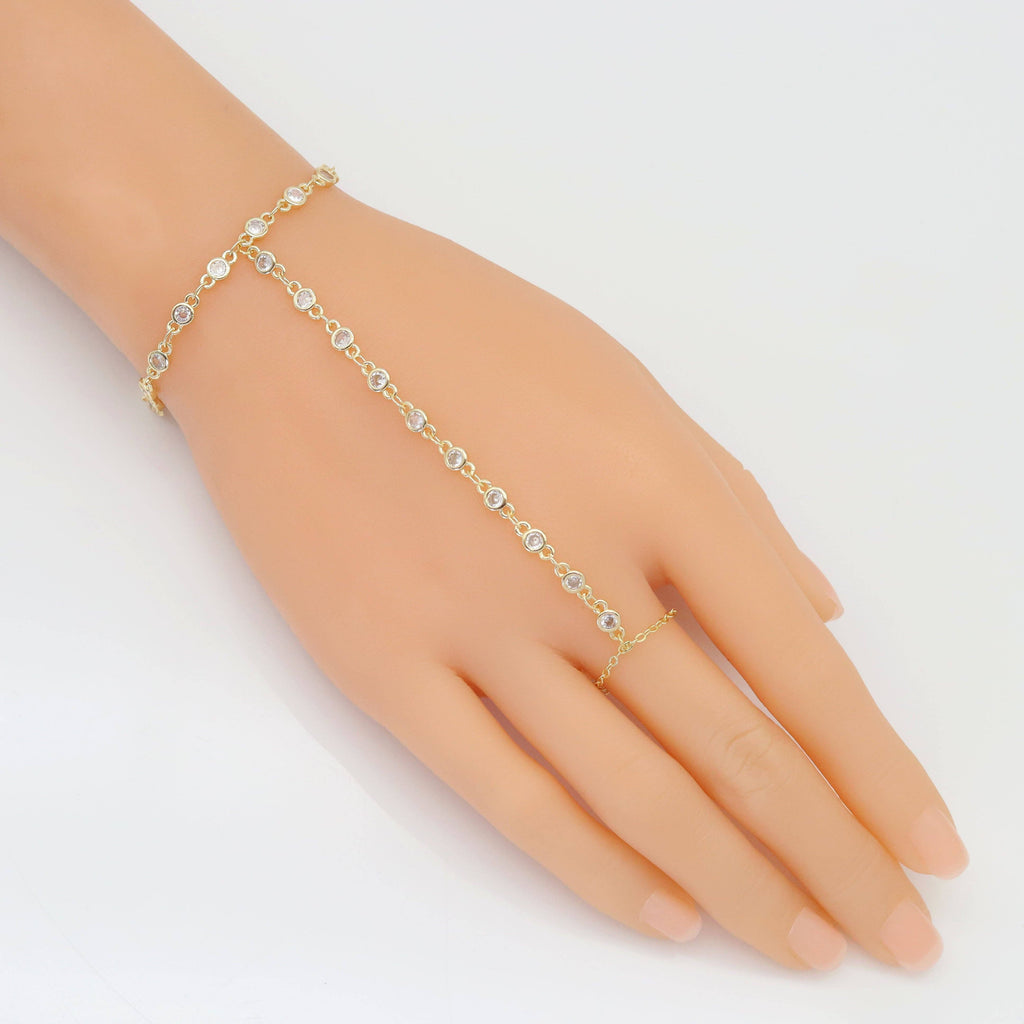 High Quality CZ LInk Chain Hand Jewlery,Sku#EF554
