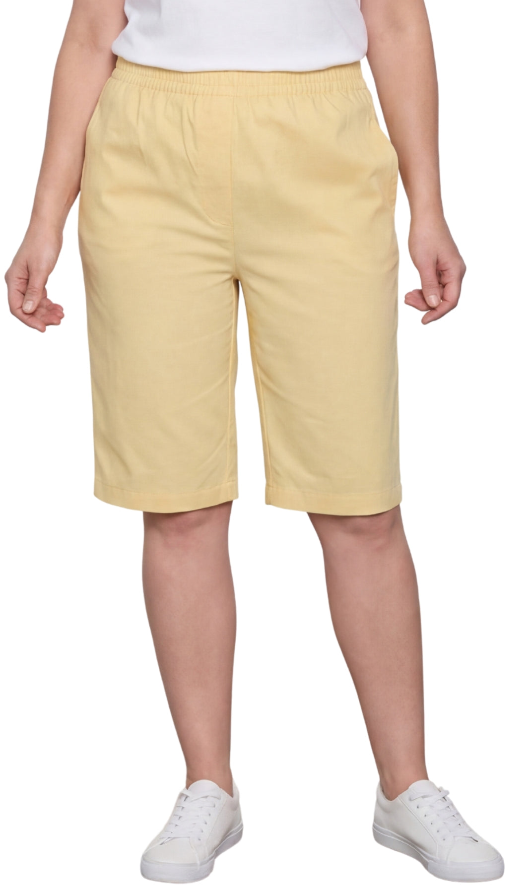 Women's Easy Pull-On Bermuda Shorts in Denim and Twill - Fabs things