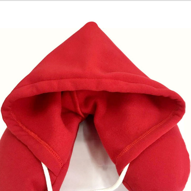 Travel Hooded U-Shaped Pillow Cushion Car Office Airplane Head Rest Neck Support U-Shaped - Fabs things