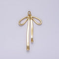 14K Gold Filled 30mm Ribbon Bow Minimalist Charm in Gold & Silver | AG494