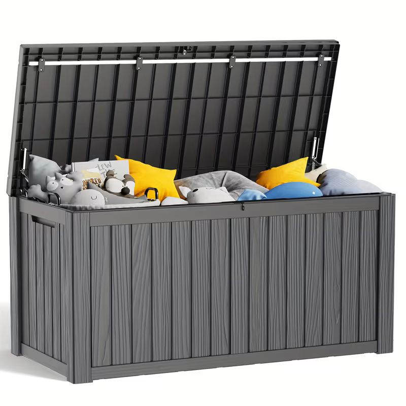 75 Gallon Heavy-Duty Outdoor Deck Box – Waterproof Patio Storage Box with Hinged Lid, Lockable & Easy Assembly - Fabs things