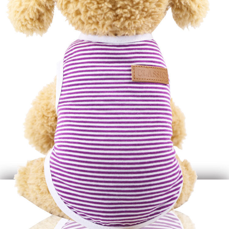 Dog Clothes Cat Clothes Pet Cotton Striped Vest Small Medium Large Dog Clothes - Fabs things