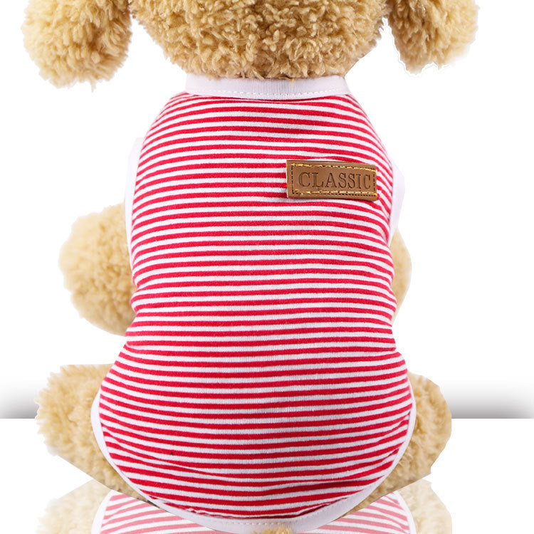 Dog Clothes Cat Clothes Pet Cotton Striped Vest Small Medium Large Dog Clothes - Fabs things