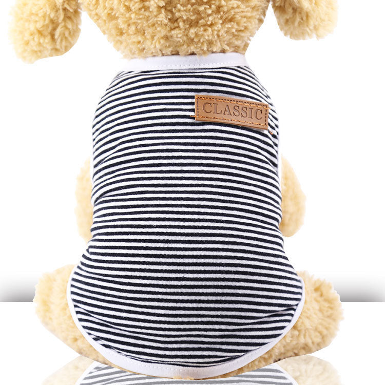 Dog Clothes Cat Clothes Pet Cotton Striped Vest Small Medium Large Dog Clothes - Fabs things