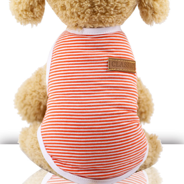 Dog Clothes Cat Clothes Pet Cotton Striped Vest Small Medium Large Dog Clothes - Fabs things