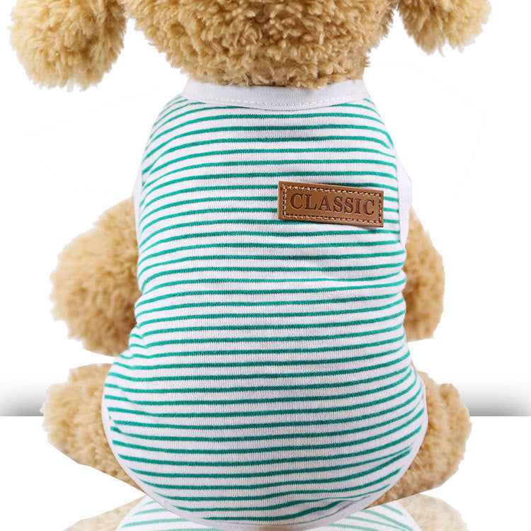 Dog Clothes Cat Clothes Pet Cotton Striped Vest Small Medium Large Dog Clothes - Fabs things