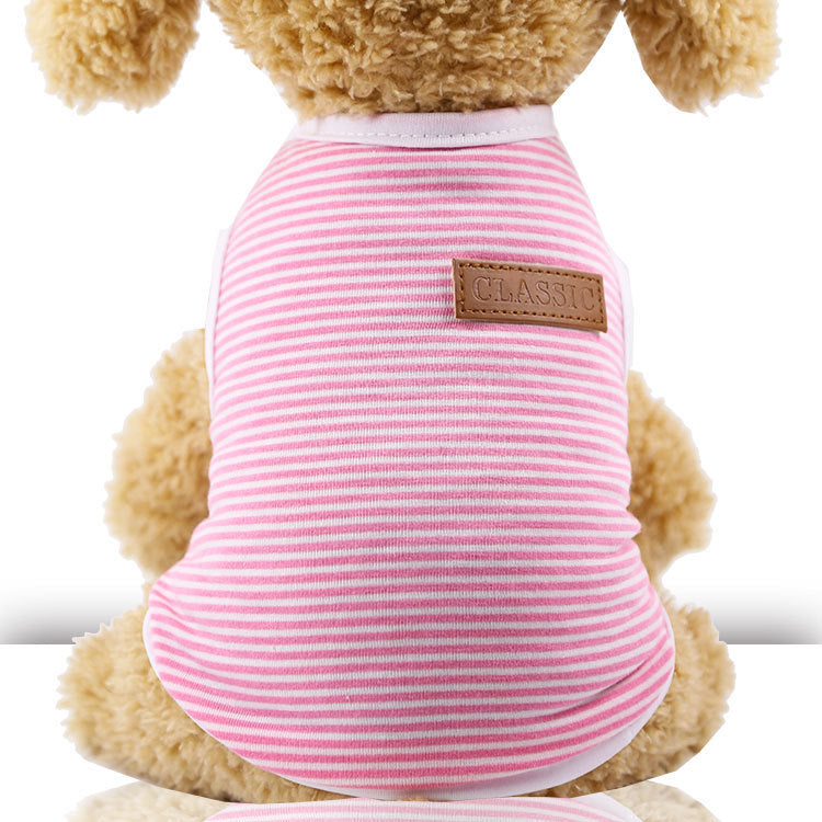 Dog Clothes Cat Clothes Pet Cotton Striped Vest Small Medium Large Dog Clothes - Fabs things