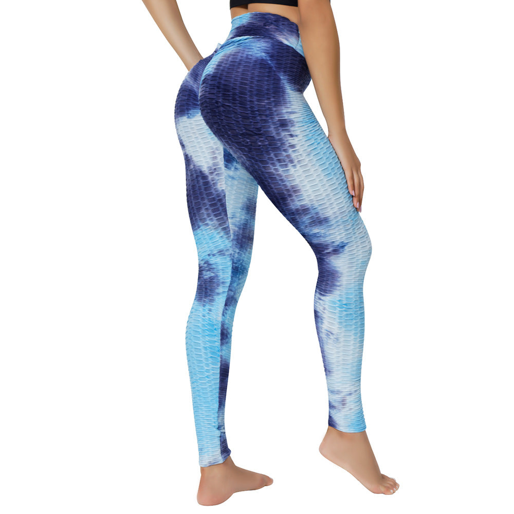 Yoga Jacquard Tie-Dye Yoga Clothes Bubble Yoga Pants - Fabs things