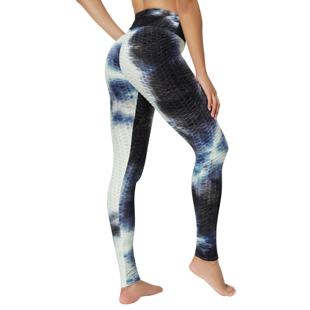 Yoga Jacquard Tie-Dye Yoga Clothes Bubble Yoga Pants - Fabs things