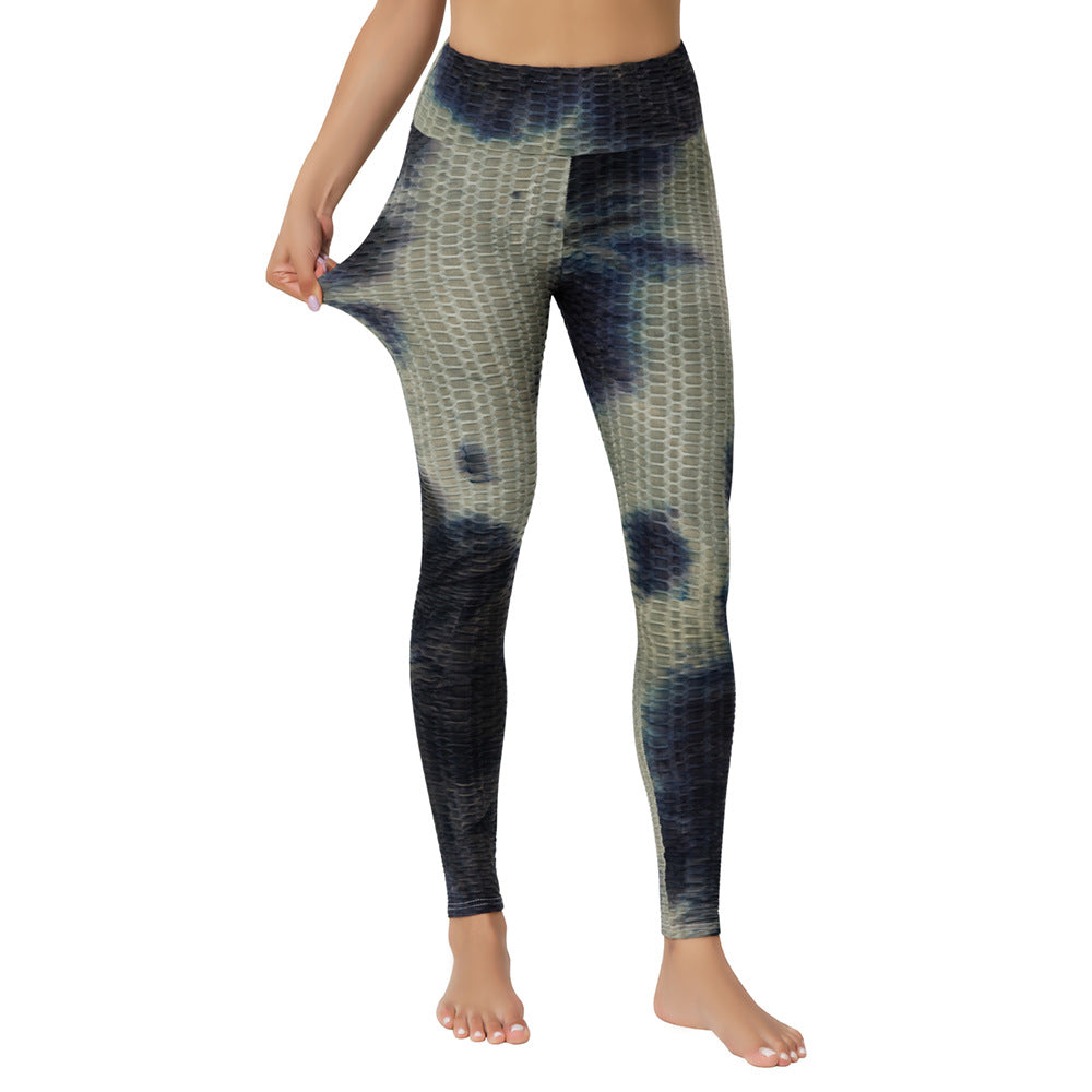 Yoga Jacquard Tie-Dye Yoga Clothes Bubble Yoga Pants - Fabs things