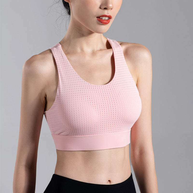 Running Shockproof Vest-style Gathering And Shaping All-in-one Yoga Fitness Bra - Fabs things