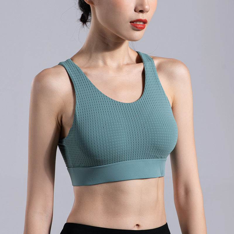 Running Shockproof Vest-style Gathering And Shaping All-in-one Yoga Fitness Bra - Fabs things