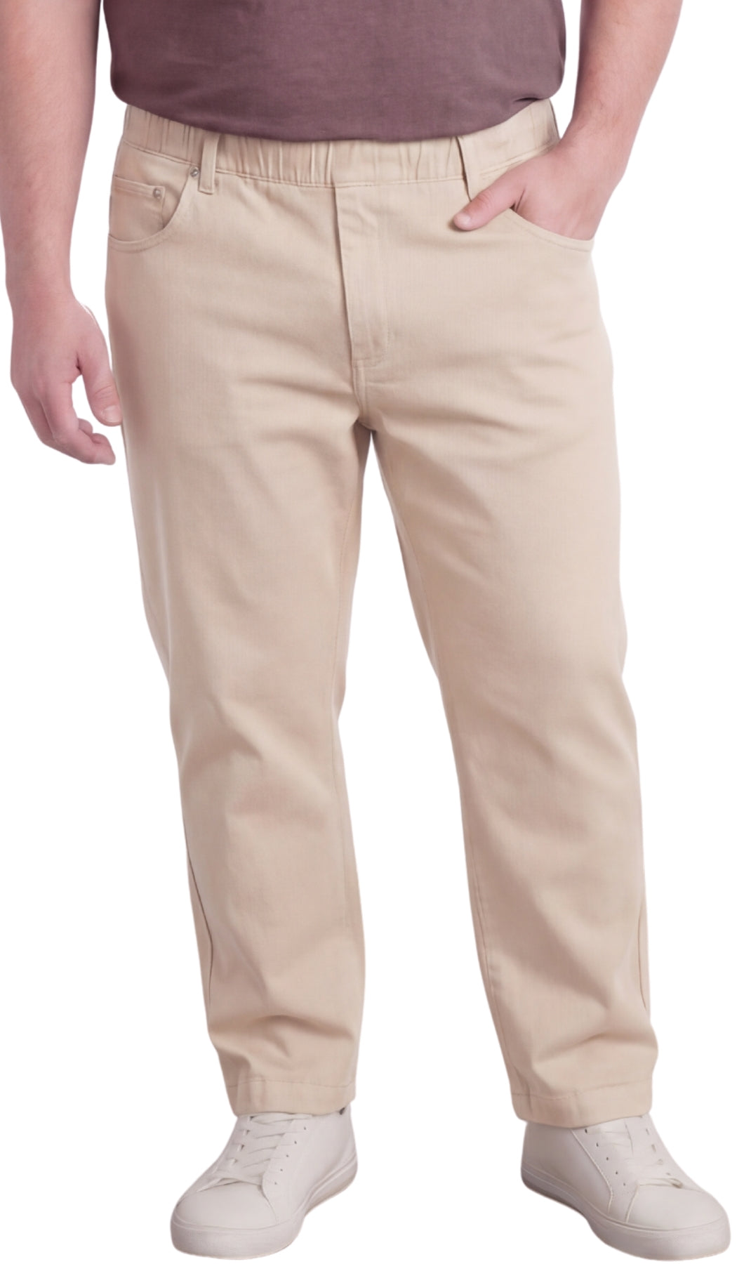 Men's Pull-On Denim and Twill Pants — Elastic Waist Easy Fit - Fabs things