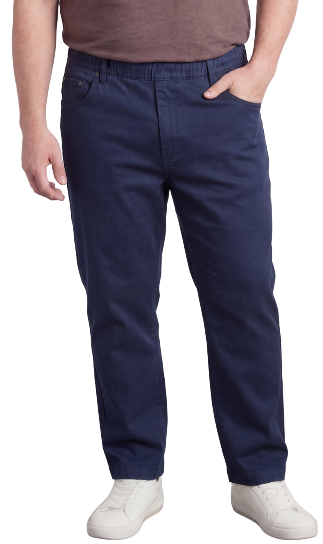 Men's Pull-On Denim and Twill Pants — Elastic Waist Easy Fit - Fabs things