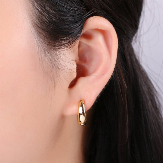 24K Gold Filled Huggie Hoops / Perfect for Every Day Wear / Minimalist Earring Jewelry / Perfect Gift For Her and For Girls P-033 P-036 P-038 P-249