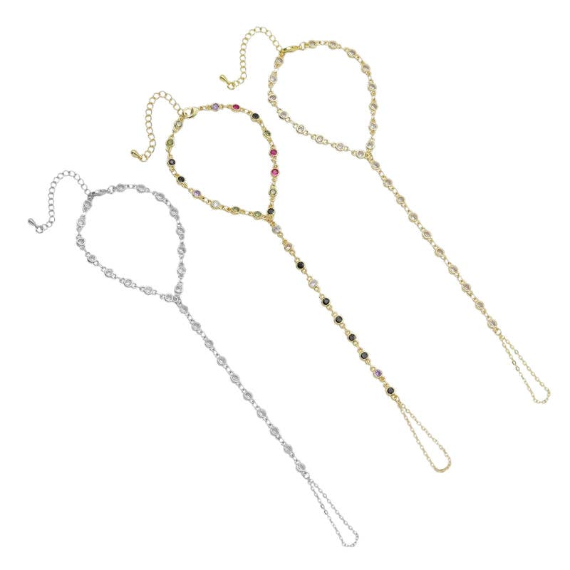 High Quality CZ LInk Chain Hand Jewlery,Sku#EF554