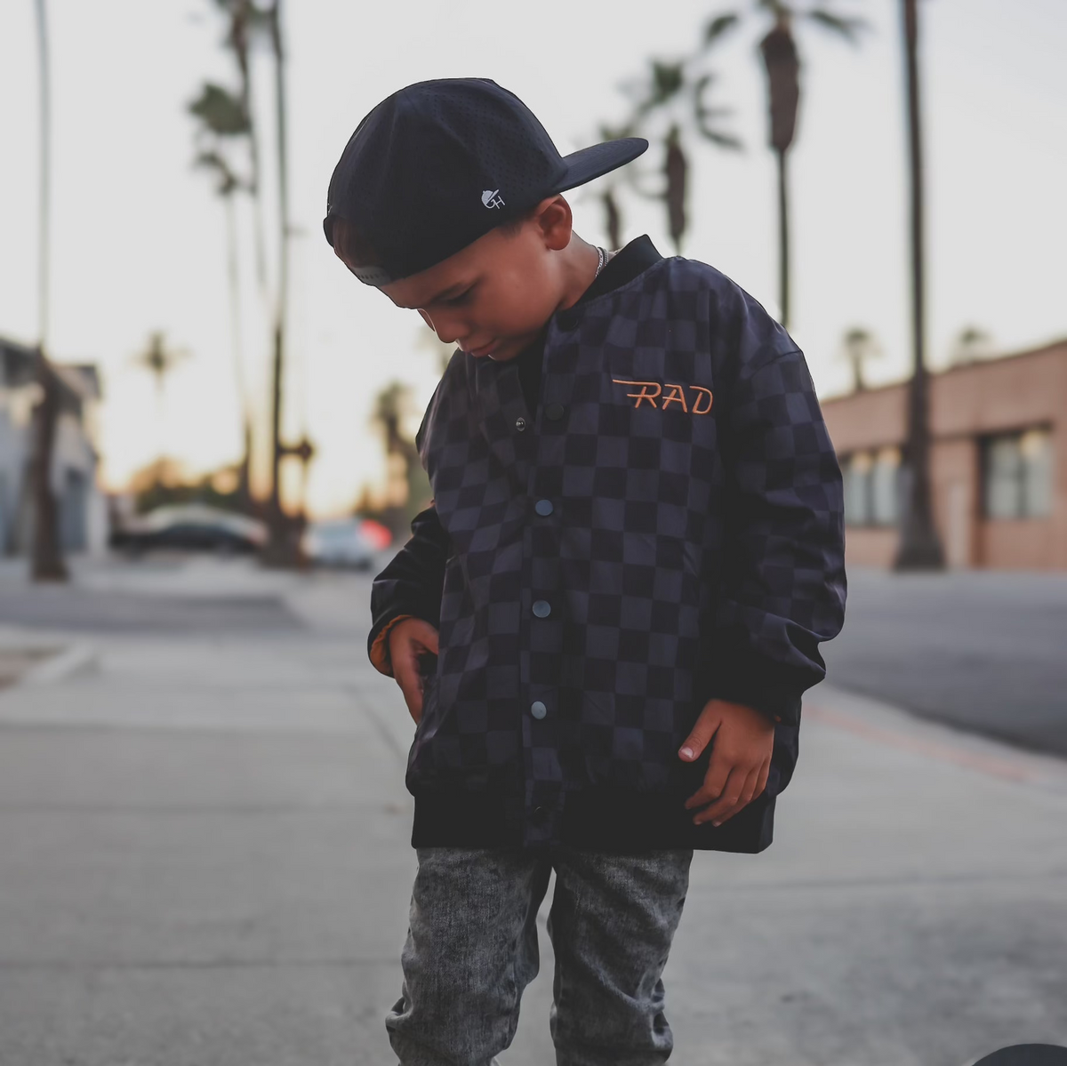 KIDS WATERPROOF LETTERMAN JACKET - CHECKERS - Fabs things