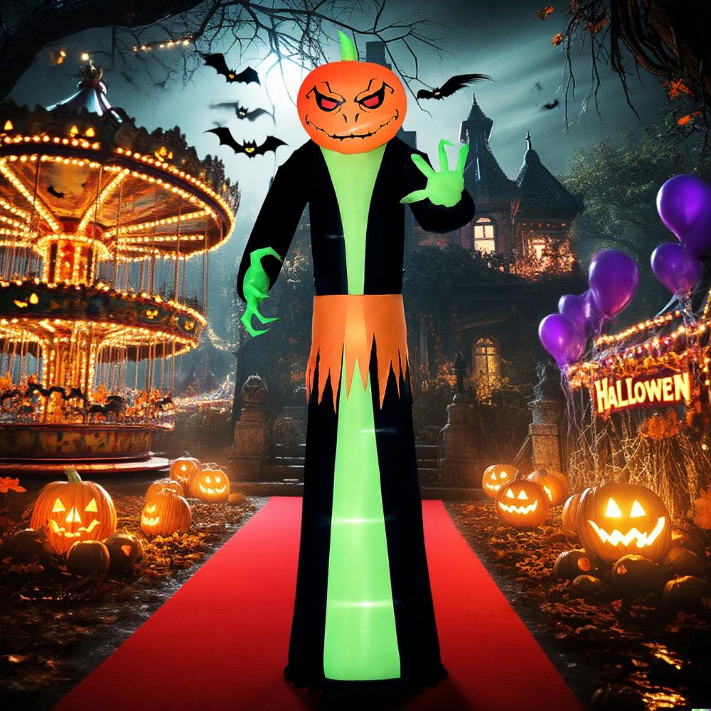 Halloween Inflatables Outdoor Decorations Pumpkin Head Ghost