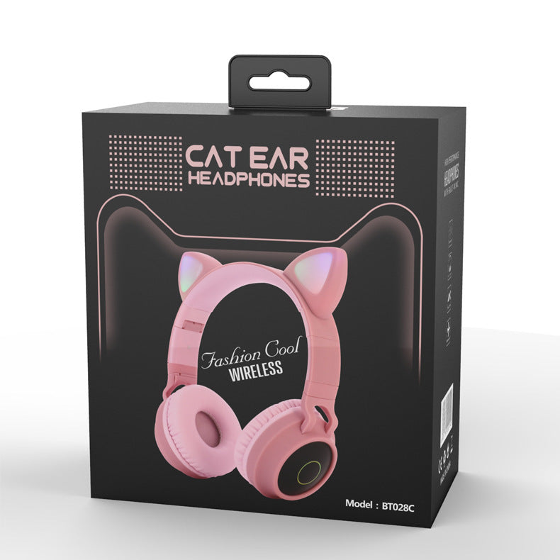 LED Light Cat Ear Headphones Wireless Bluetooth 5.0 Headset Portable Foldable Kids Headphone With Microphone Best Gift - Fabs things