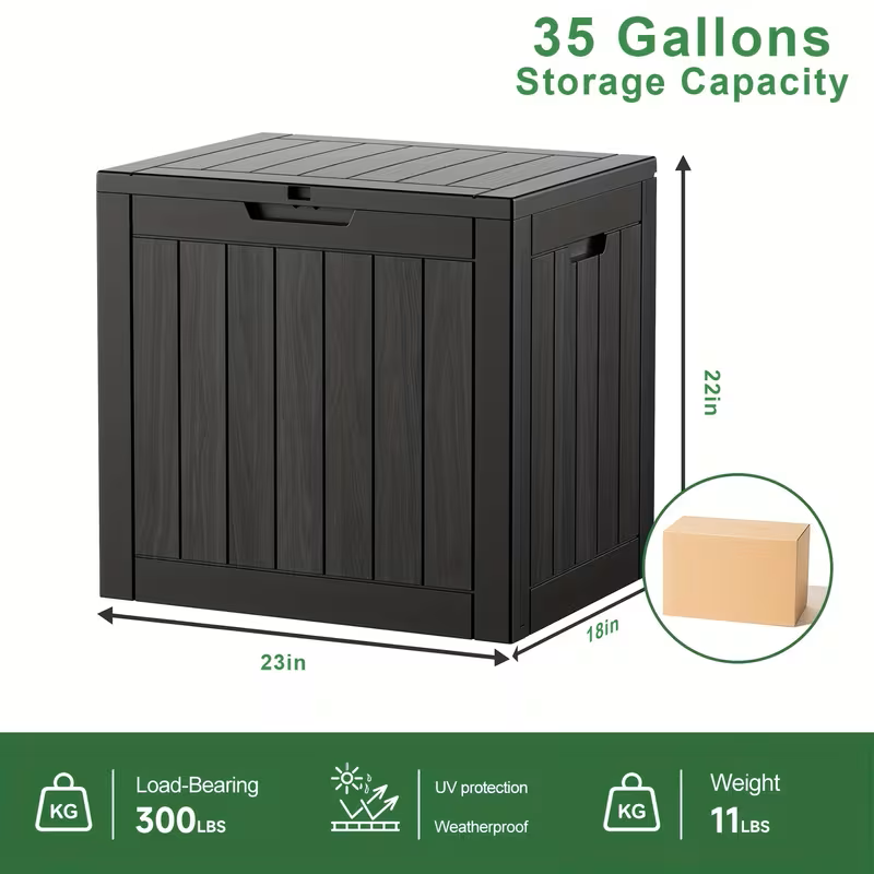 75 Gallon Heavy-Duty Outdoor Deck Box – Waterproof Patio Storage Box with Hinged Lid, Lockable & Easy Assembly - Fabs things