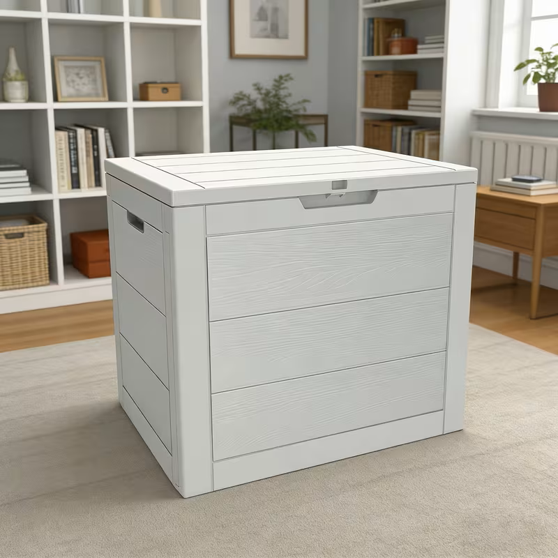 75 Gallon Heavy-Duty Outdoor Deck Box – Waterproof Patio Storage Box with Hinged Lid, Lockable & Easy Assembly - Fabs things