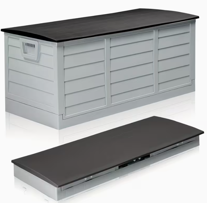 75 Gallon Heavy-Duty Outdoor Deck Box – Waterproof Patio Storage Box with Hinged Lid, Lockable & Easy Assembly - Fabs things