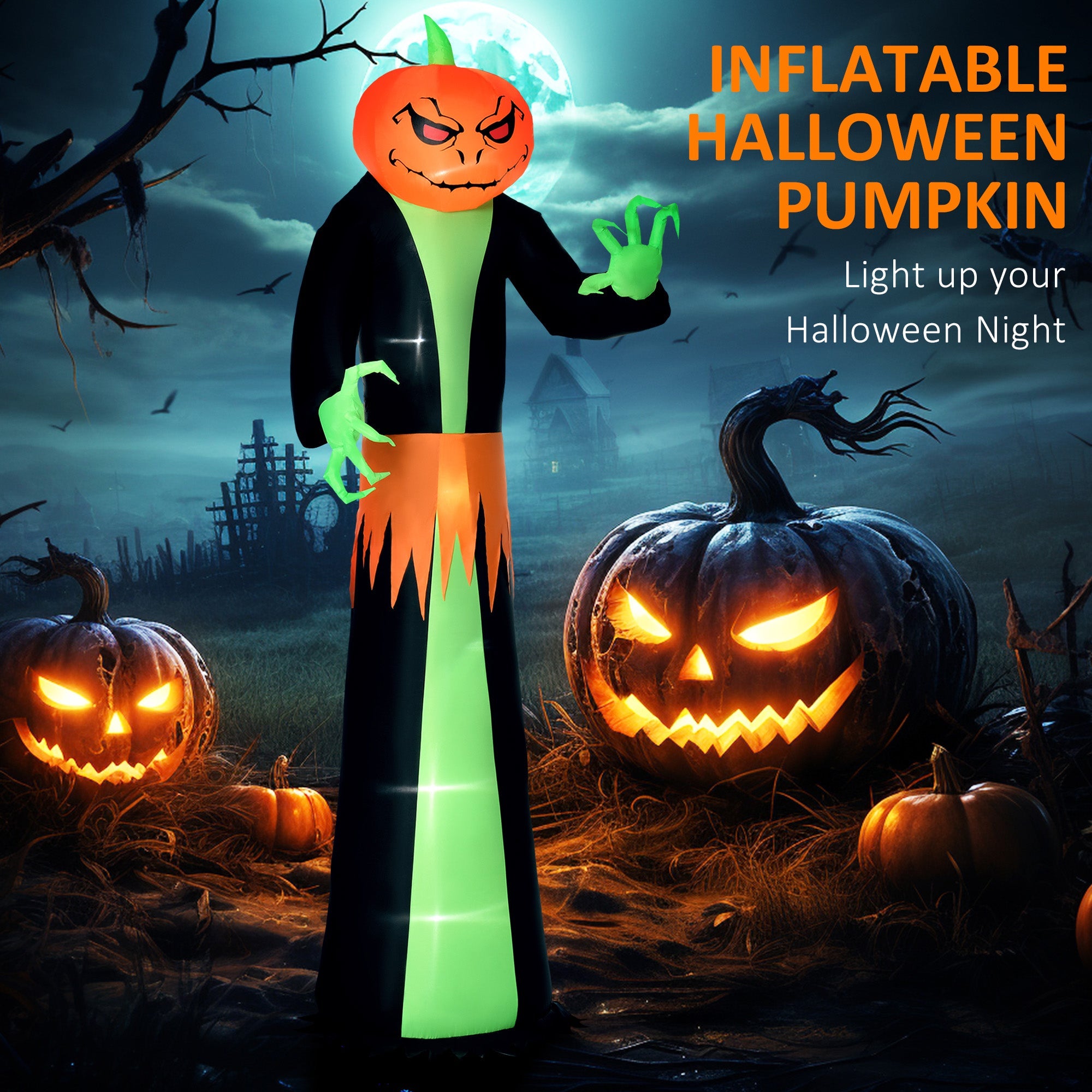Halloween Inflatables Outdoor Decorations Pumpkin Head Ghost