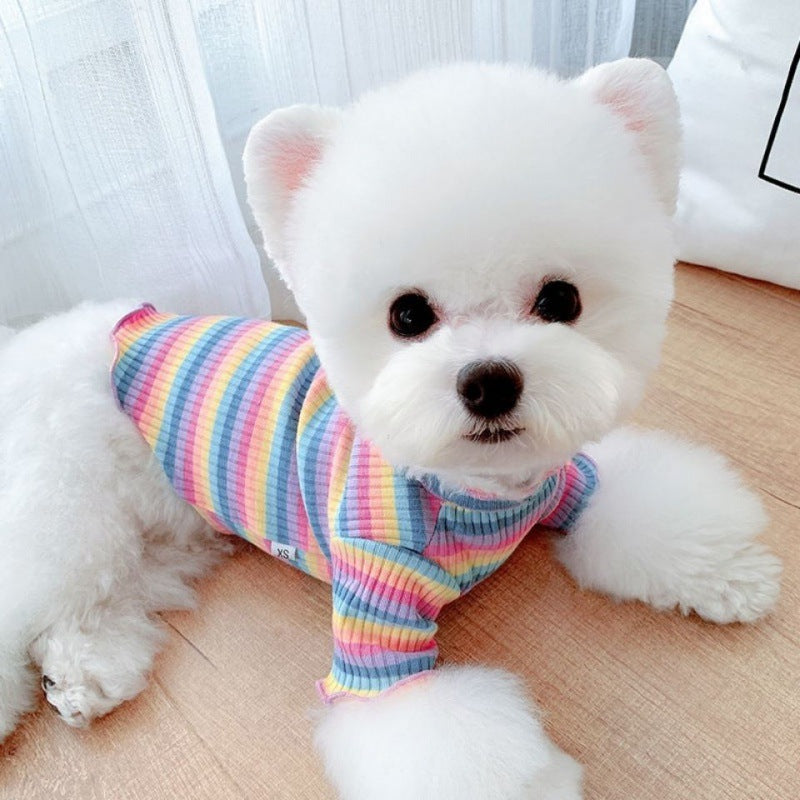 Rainbow Undercoat Dog Clothes Pet Clothes Cat Bears VIP Pomeranian Schnauzer Small Dog Clothes - Fabs things