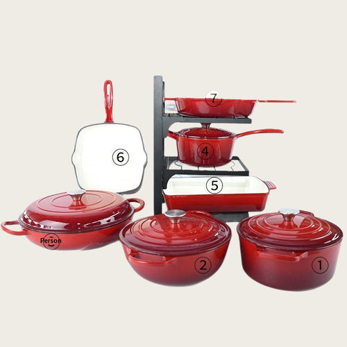 7-Piece Cast Iron Enamel Cookware Set - Fabs things