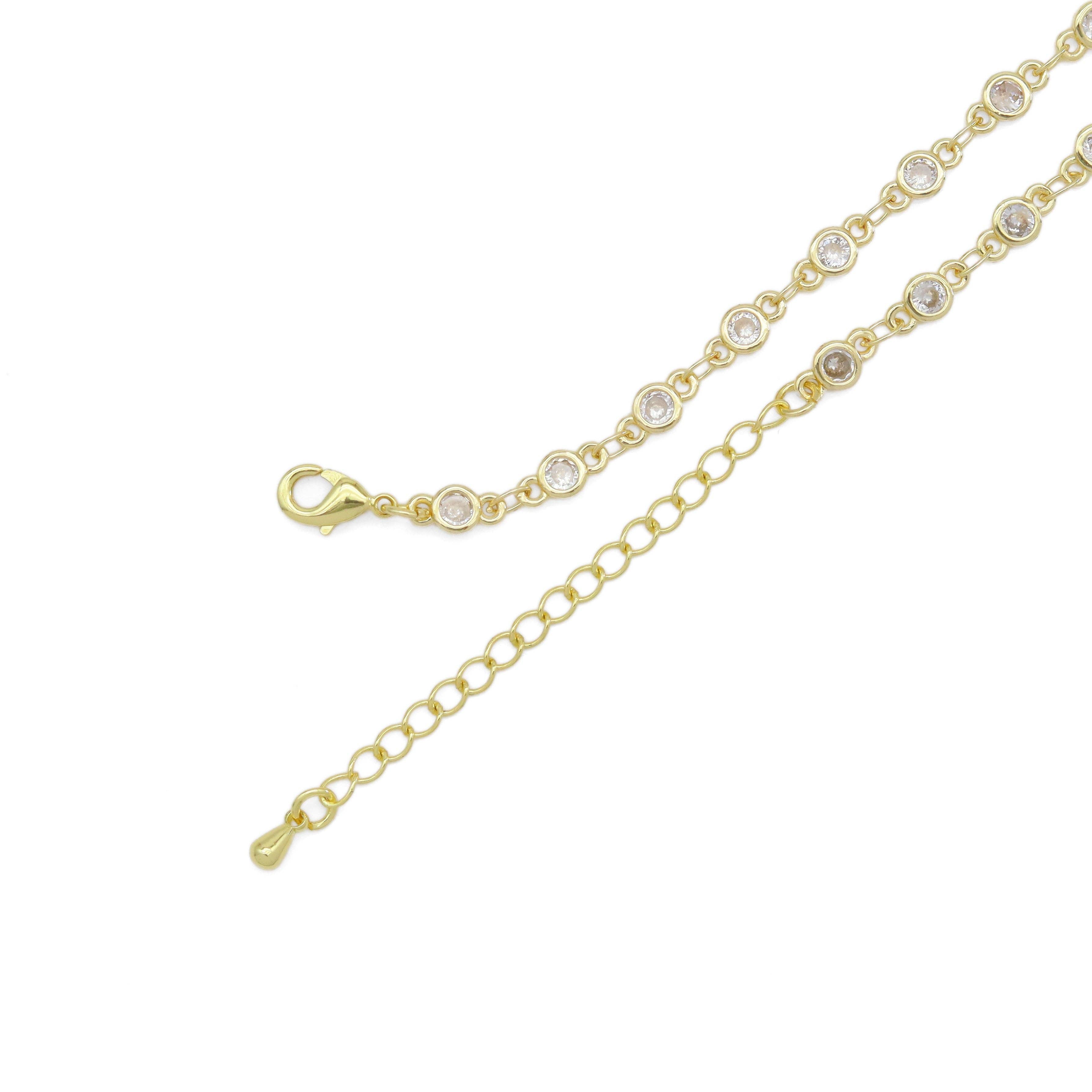 High Quality CZ LInk Chain Hand Jewlery,Sku#EF554
