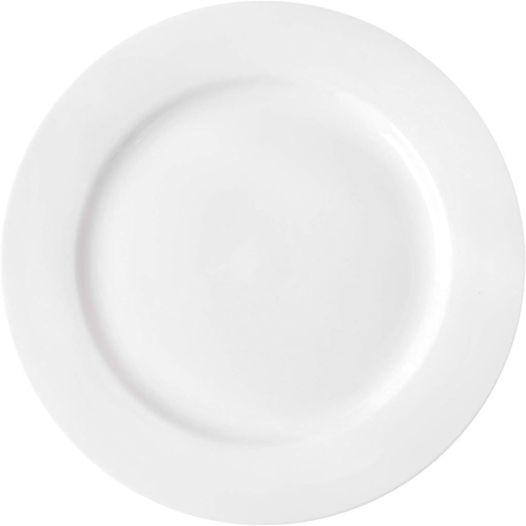 Foraineam 12 Pieces 8 Inch Round Porcelain Salad Plates Dessert Plate Set White Dinnerware Dish Serving Plates