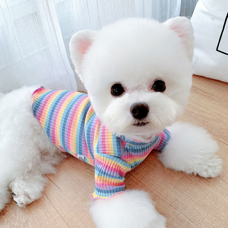 Rainbow Undercoat Dog Clothes Pet Clothes Cat Bears VIP Pomeranian Schnauzer Small Dog Clothes - Fabs things