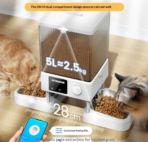 Automatic Cat Feeder With Dual Bowls Visual Timer-Controlled Portion-Adjustable Smart Pet Feeder For Cat Food - Fabs things