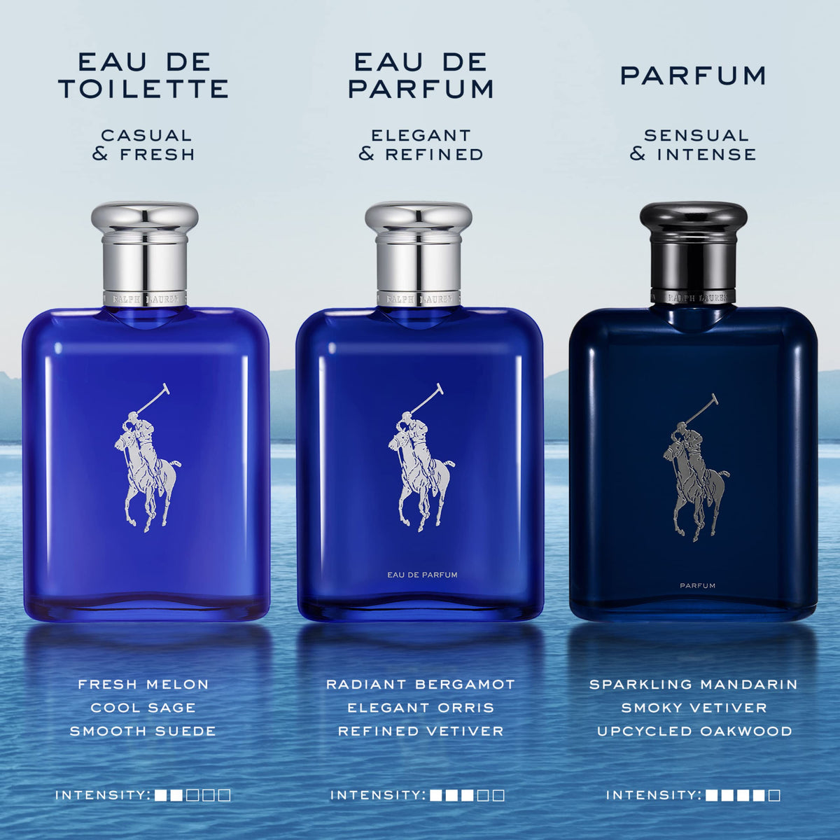 RALPH LAUREN FRAGRANCES - Polo Blue - Eau de Toilette - Men's Cologne - Aquatic & Fresh - With Citrus, Sage, and Suede - Medium Intensity - Fabs things