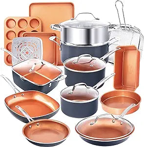 GOTHAM STEEL (20 Pcs) Cookware + Bakeware Set 22.65" X 15.04" X 14.57" 1922MPL