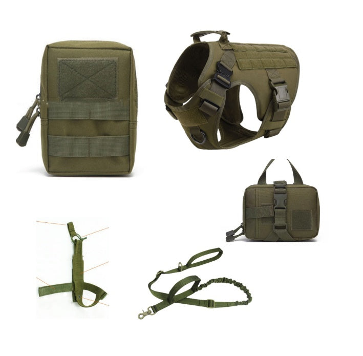 Tactical Dog Harness Pet German Shepherd K9 Training Vest Dog Harness And Leash Set For All Breeds Dogs - Fabs things