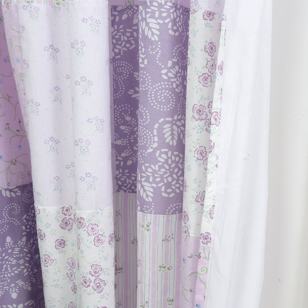 Love of Lilac Lavender Floral Real Patchwork Purple Scalloped Cotton 3-Piece Reversible Quilt Bedding Set