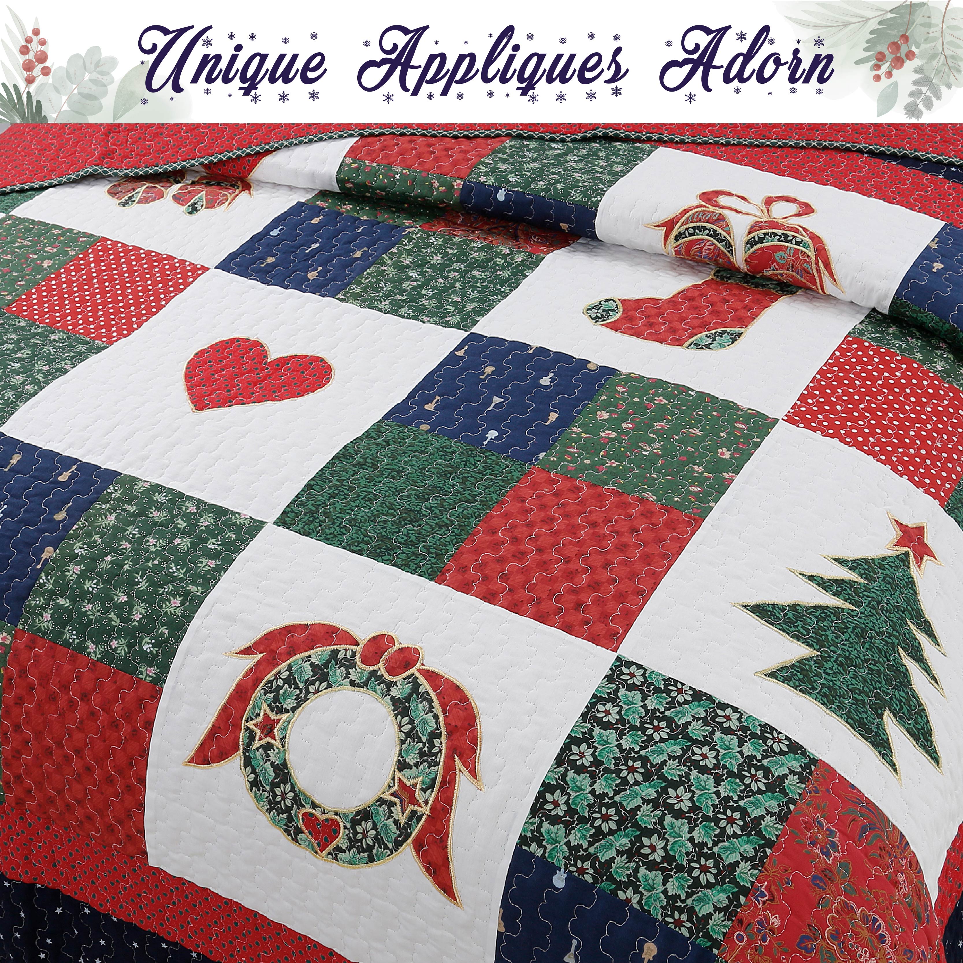 Merry Christmas Reversible Quilt Bedding Set