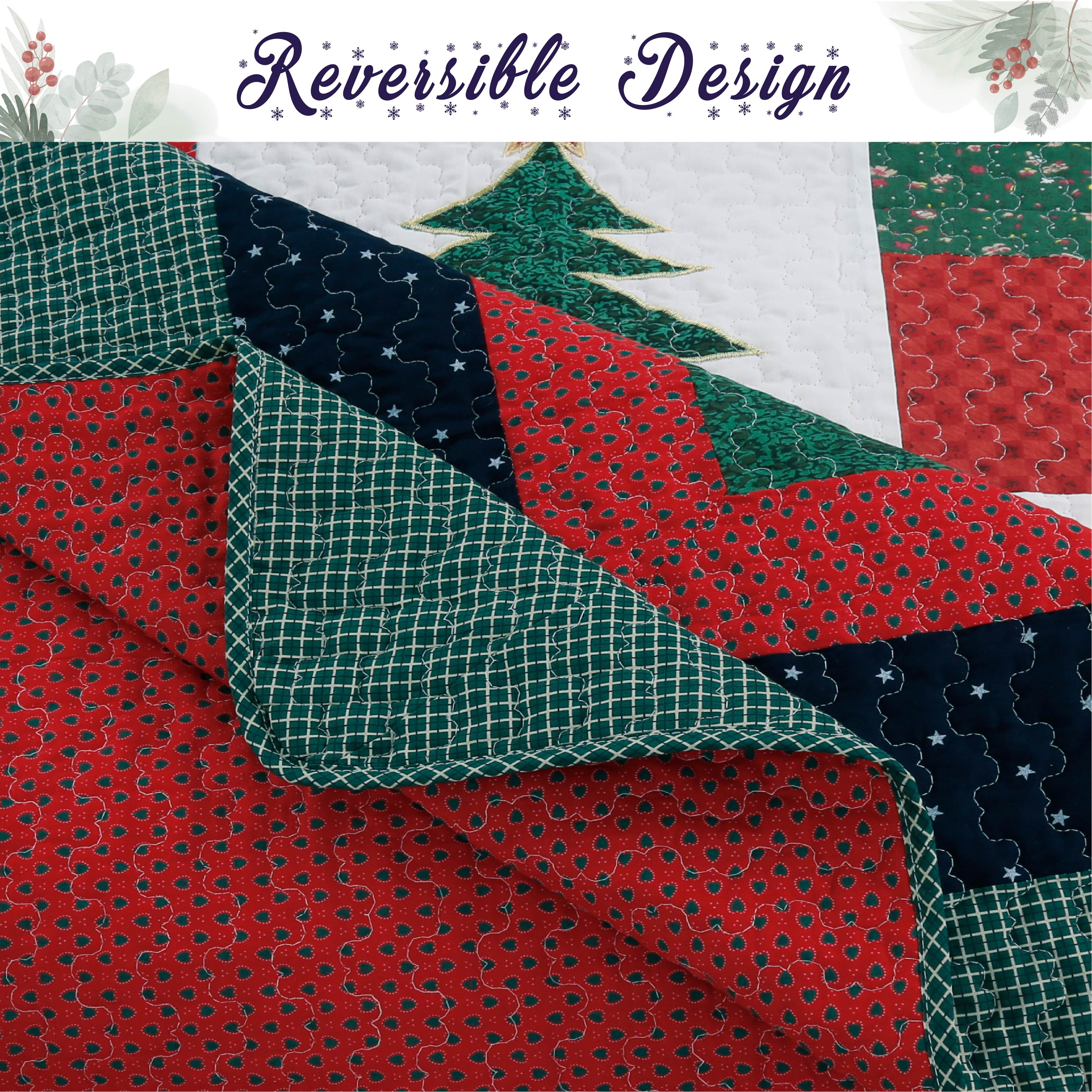 Merry Christmas Reversible Quilt Bedding Set