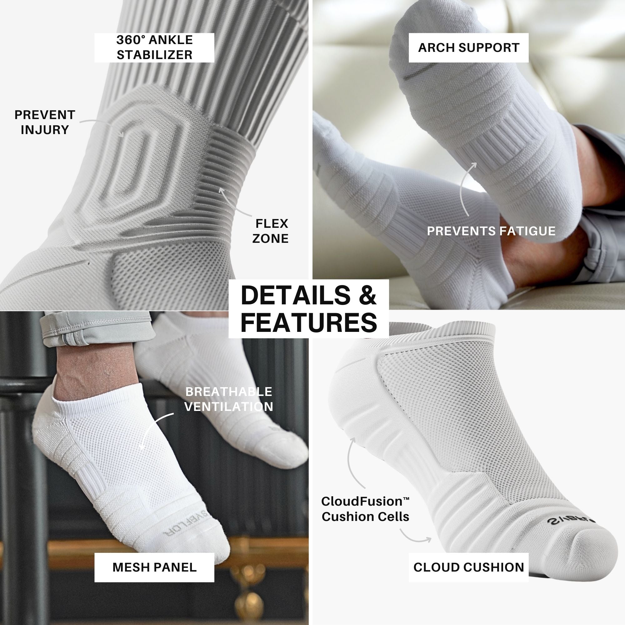 CloudFusion™ Athletic Cushioned Low Socks