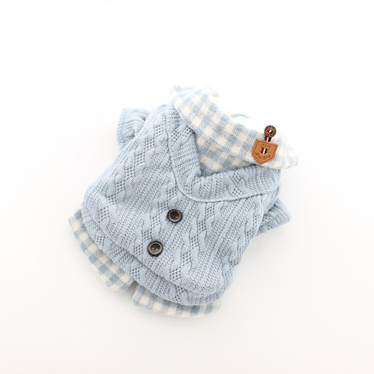 Dog clothes, pet clothes, winter lollipop dog clothes, cat clothes, compared to bear clothes, woolen plaid pet clothes - Fabs things