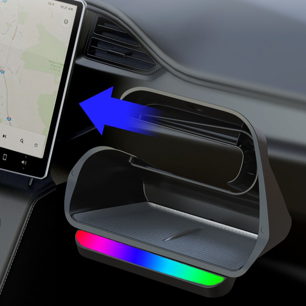 Model 3 Highland / New Model Y Under Screen Storage Box Center Console Organizer With Ambient Lighting - Fabs things