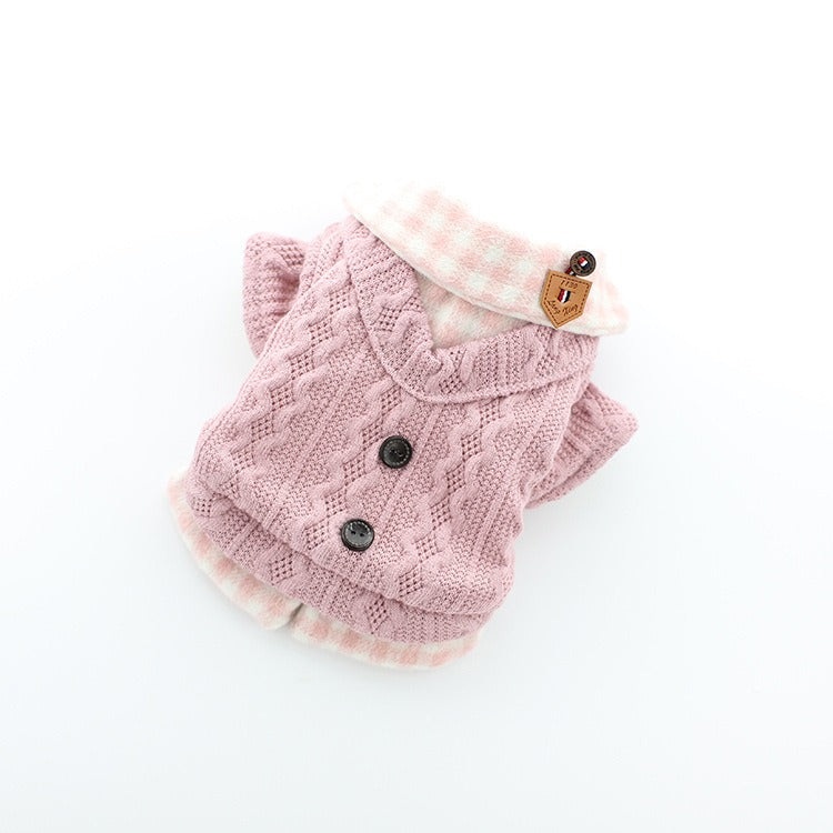 Dog clothes, pet clothes, winter lollipop dog clothes, cat clothes, compared to bear clothes, woolen plaid pet clothes - Fabs things