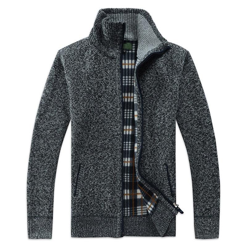 New Autumn Winter Jacket Men Warm Casual Slim Fit Fleece Jacket Elegant Jackets For Men Warm Soft Sweater Solid Jackets Casual Business Men Clothing Lightweight Hooded Jackets - Fabs things