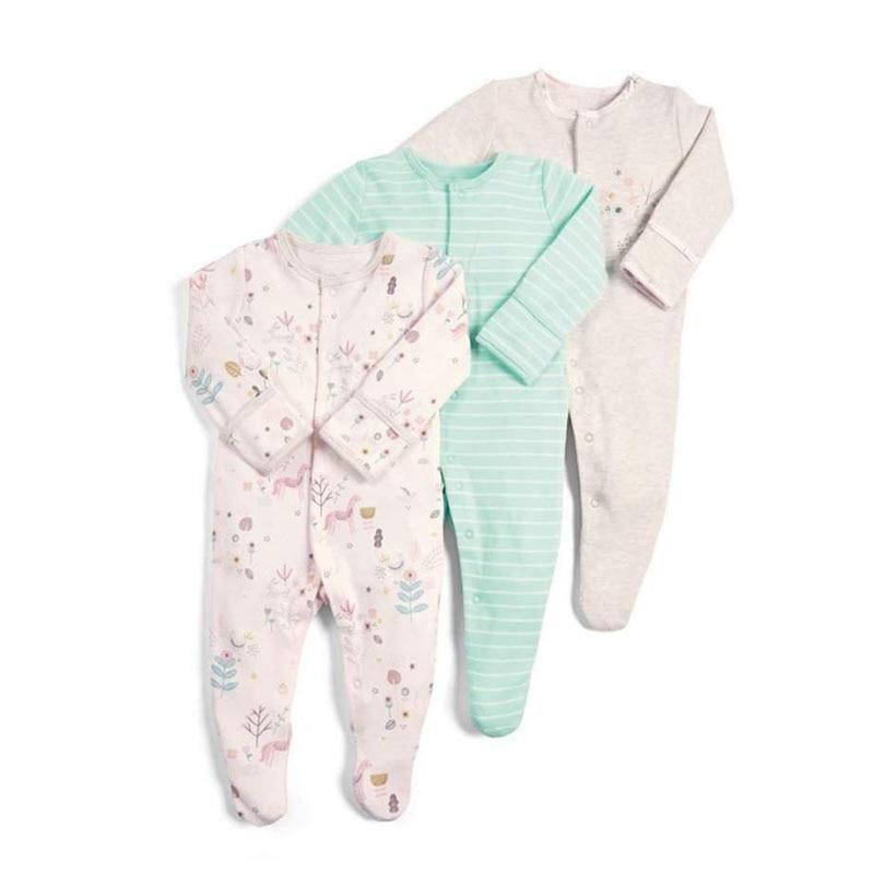 3pcs Set Baby Romper Newborn Sleep suit Flower Baby Rompers Infant Baby Clothes Long Sleeve Newborn Jumpsuits Pajamas for Kids - Fabs things