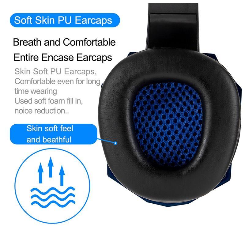 Professional Led Light Gaming Headphones for Computer Adjustable Bass Stereo PC Gamer Over Ear Wired Headset With Mic - Fabs things