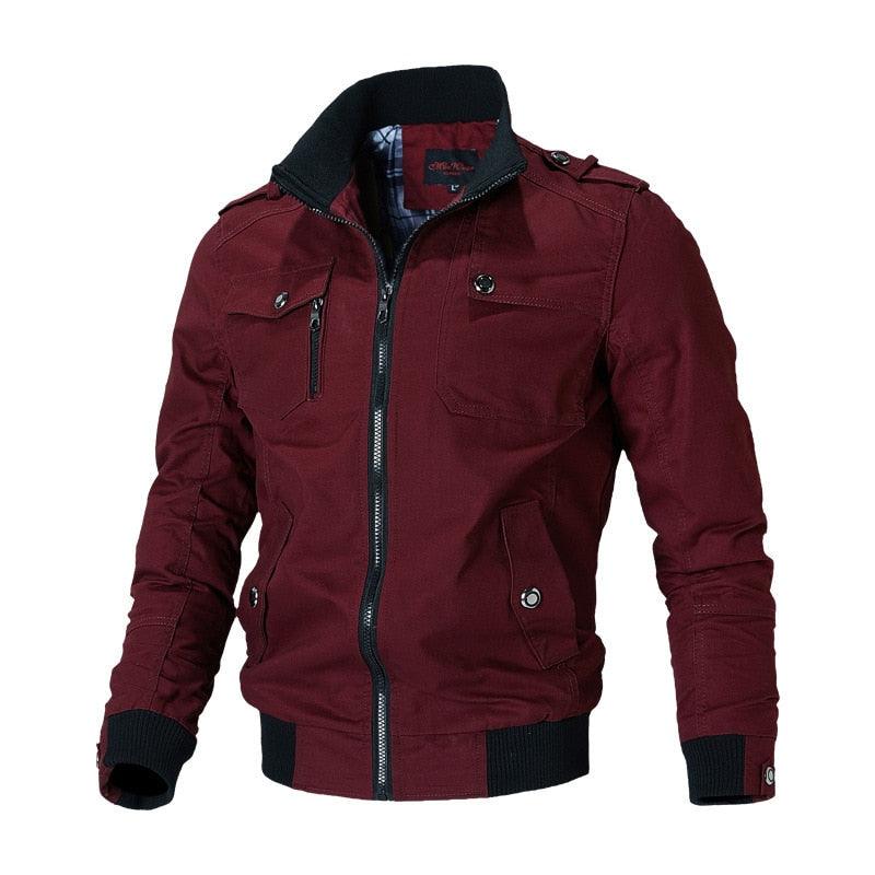 Windproof Bomber Jacket Men Fashion Casual Windbreaker Jacket Lightweight Running Windbreaker Outdoor Golf Fashion Elegant Red Jacket Men Spring Autumn New Slim Fit Jacket Men's Clothing - Fabs things