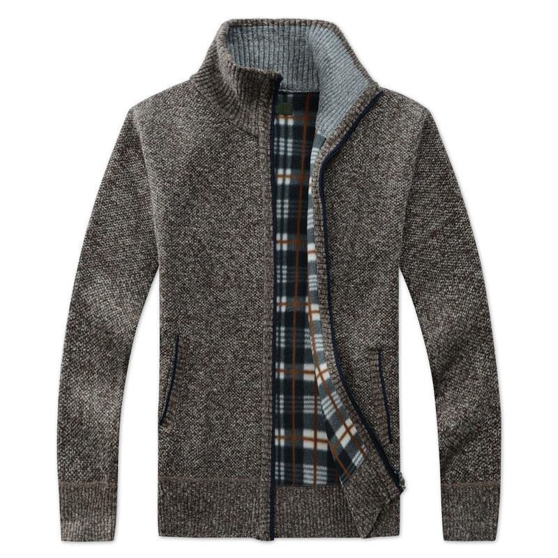 New Autumn Winter Jacket Men Warm Casual Slim Fit Fleece Jacket Elegant Jackets For Men Warm Soft Sweater Solid Jackets Casual Business Men Clothing Lightweight Hooded Jackets - Fabs things