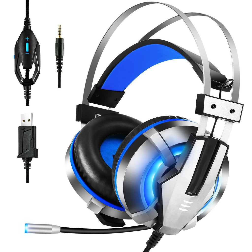 NEW Trend  Gaming Headset Gamer Ear Wired Headphones for Smartphone/PS4/PC/Xbox with Retractable Rotate Microphone and LED Light - Fabs things