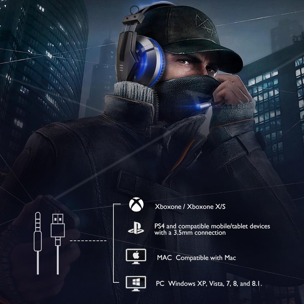 NEW Trend  Gaming Headset Gamer Ear Wired Headphones for Smartphone/PS4/PC/Xbox with Retractable Rotate Microphone and LED Light - Fabs things